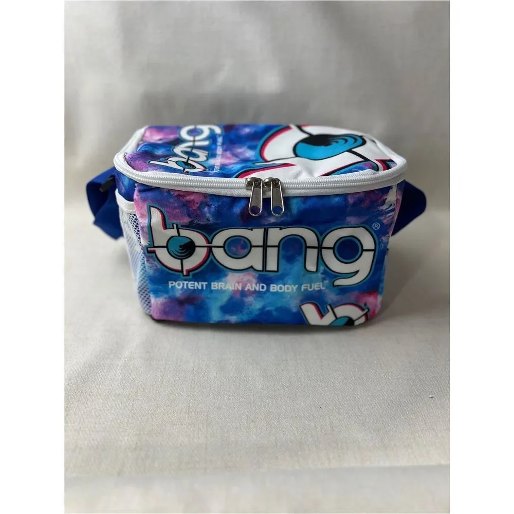 Bang Energy Galaxy Print Insulated Lunch Bag Cooler Blue Pink